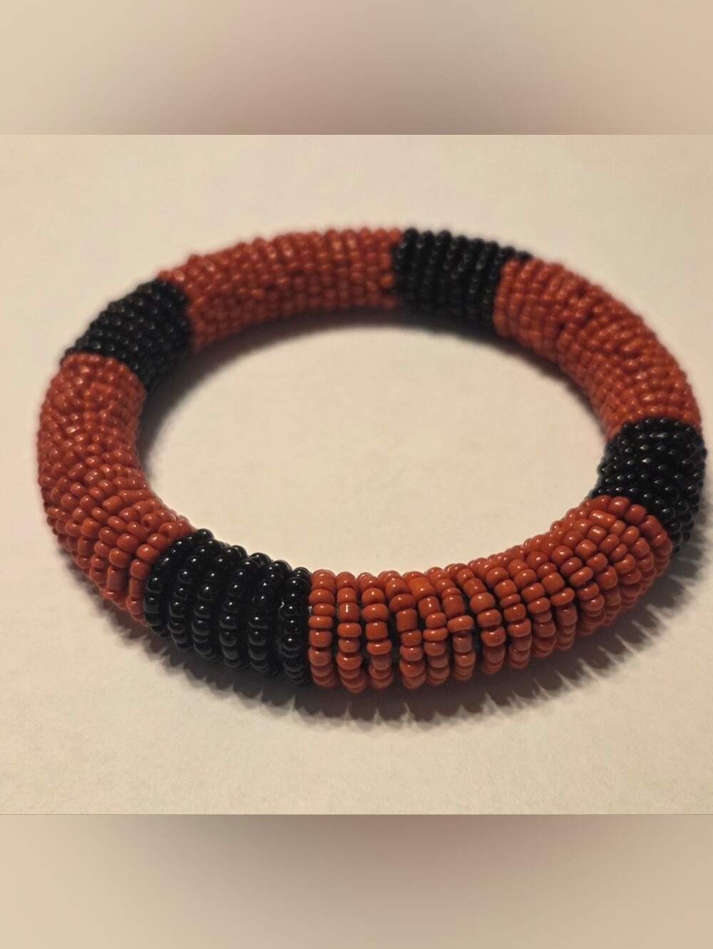 Red and Black Seed Bead Bracelet